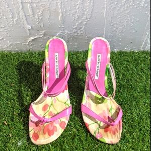 Manolo Blahnik Flower Sandal Heel